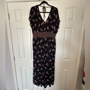 Anthro Jersey Floral Jumpsuit